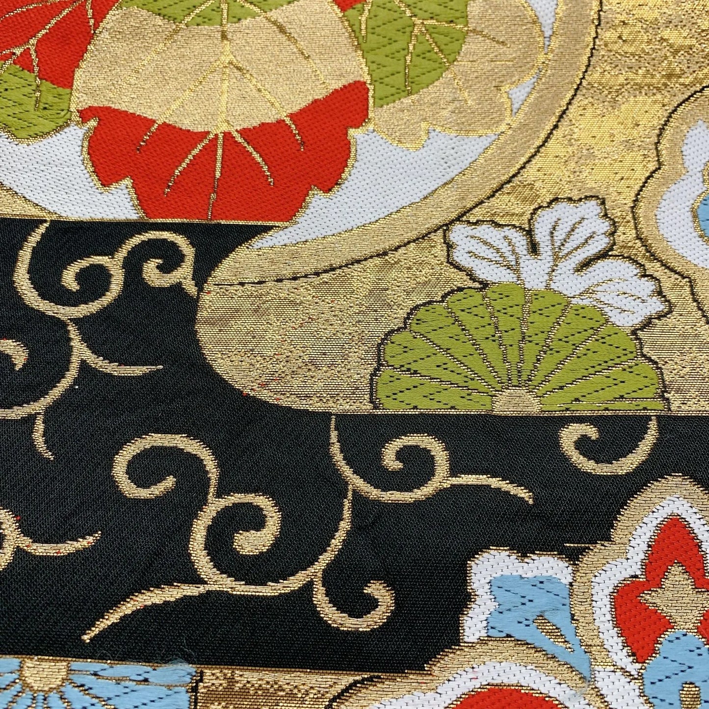 6083# Japanese Vintage Fukuro Obi Belt Kimono Fabric Silk Traditional Untailored