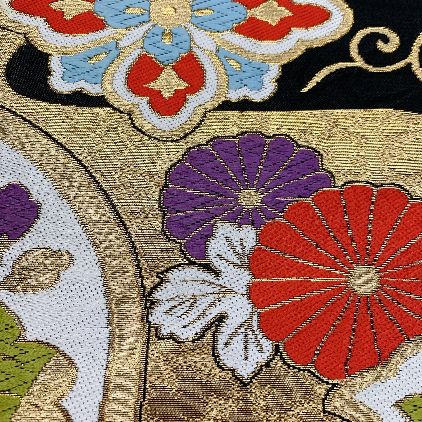 6083# Japanese Vintage Fukuro Obi Belt Kimono Fabric Silk Traditional Untailored