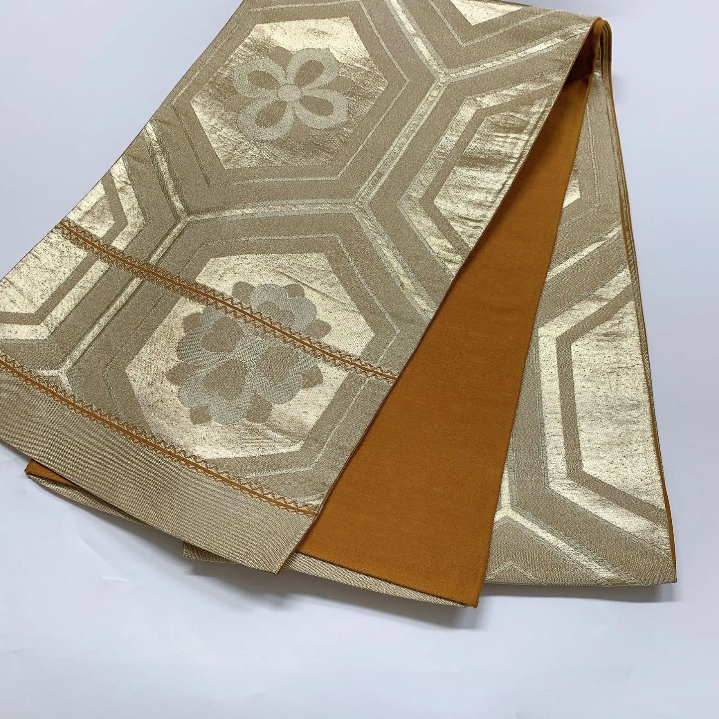 6085# Japanese Vintage Fukuro Obi Belt Kimono Fabric Silk Traditional Untailored