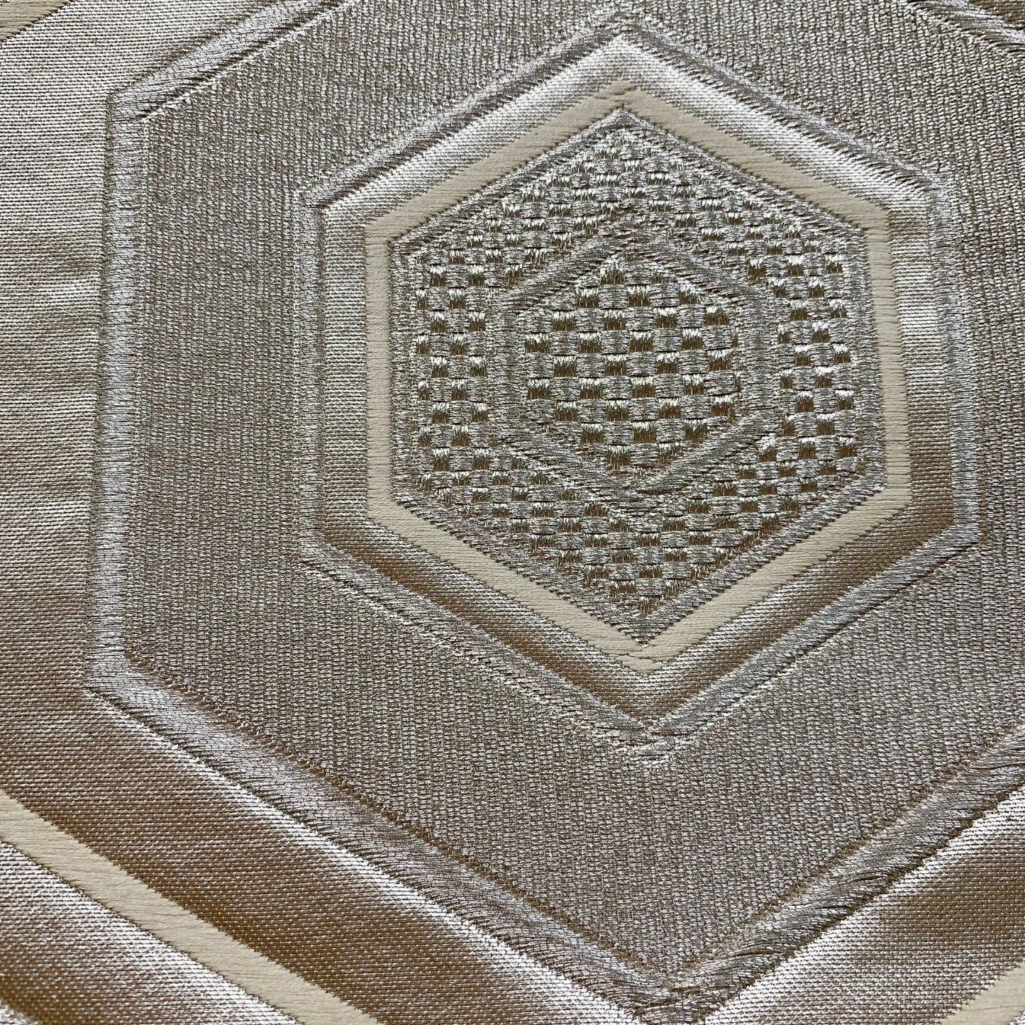 6087# Japanese Vintage Fukuro Obi Belt Kimono Fabric Silk Traditional Silver