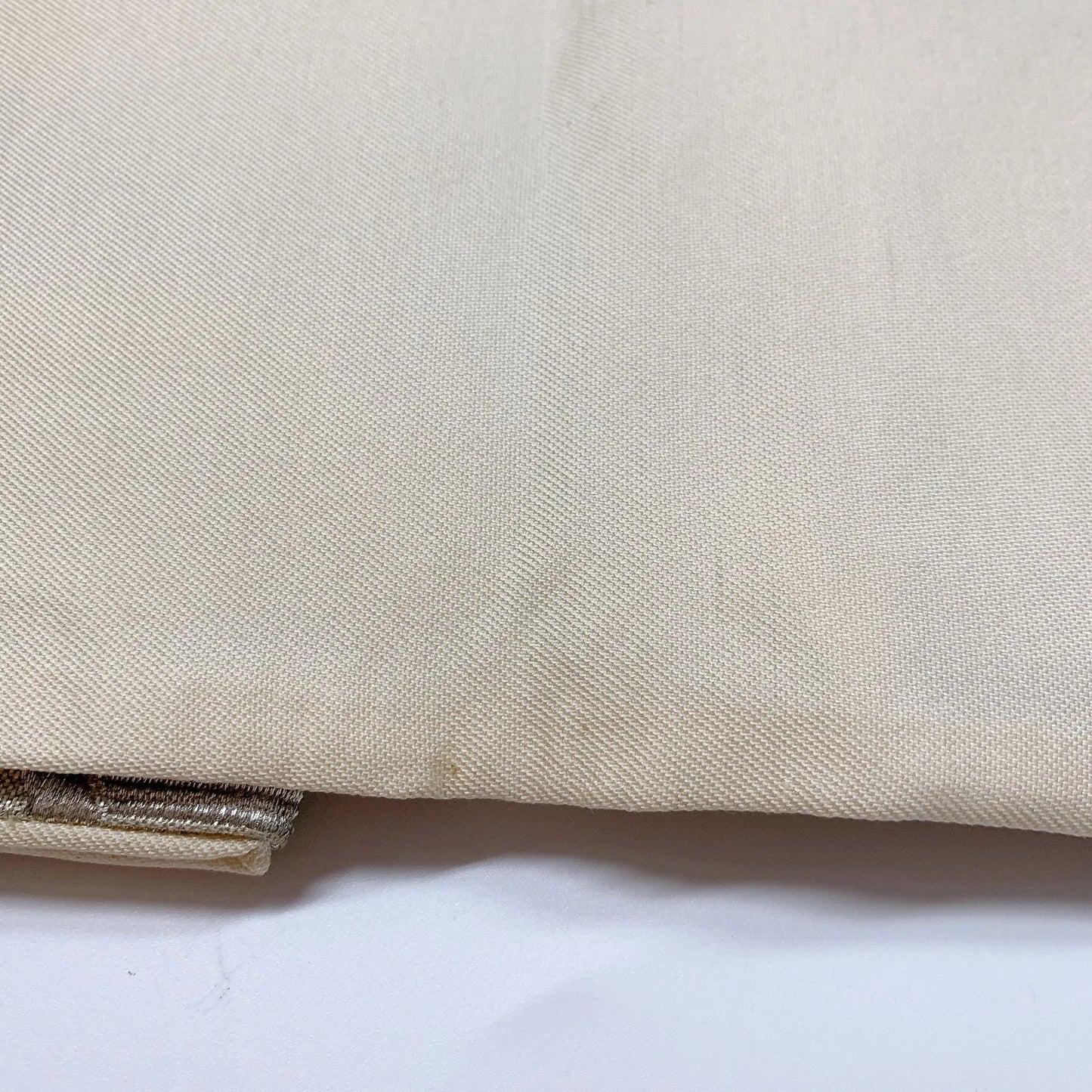 6087# Japanese Vintage Fukuro Obi Belt Kimono Fabric Silk Traditional Silver