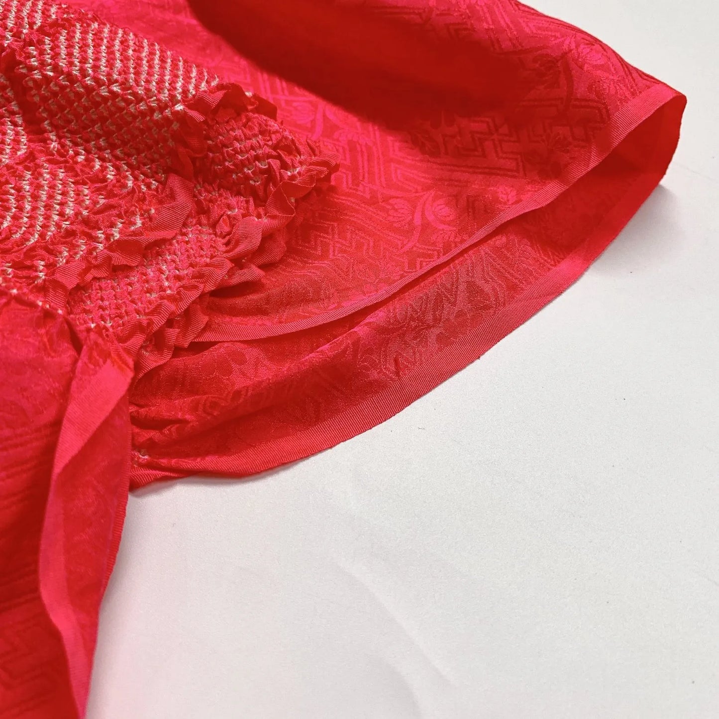 6384# Japanese Kimono Accessory Obiage and Obijime 2-piece Set Silk Shibori