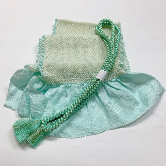 6385# Japanese Kimono Accessory Obiage and Obijime 2-piece Set Silk Shibori