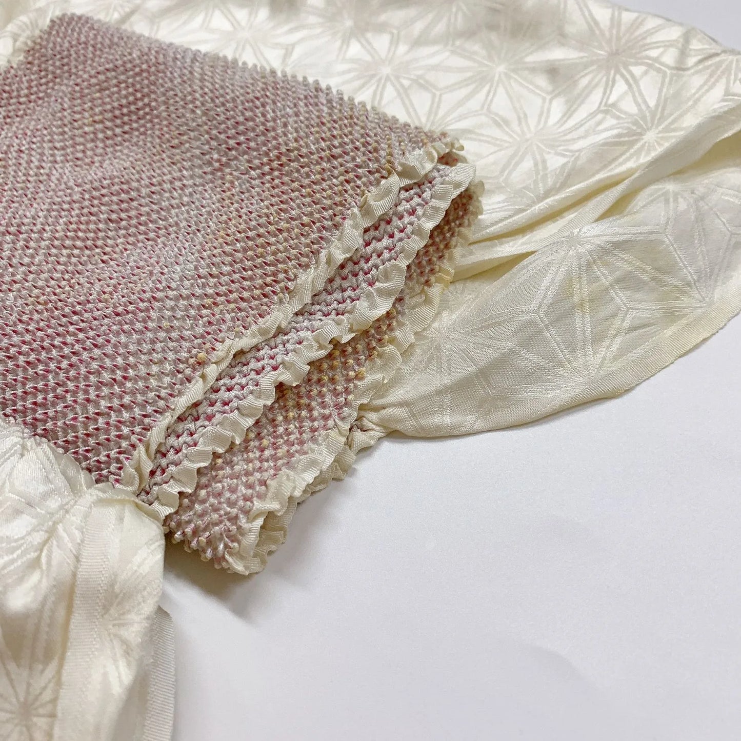 6390# Japanese Kimono Accessory Obiage and Obijime 2-piece Set Silk Shibori