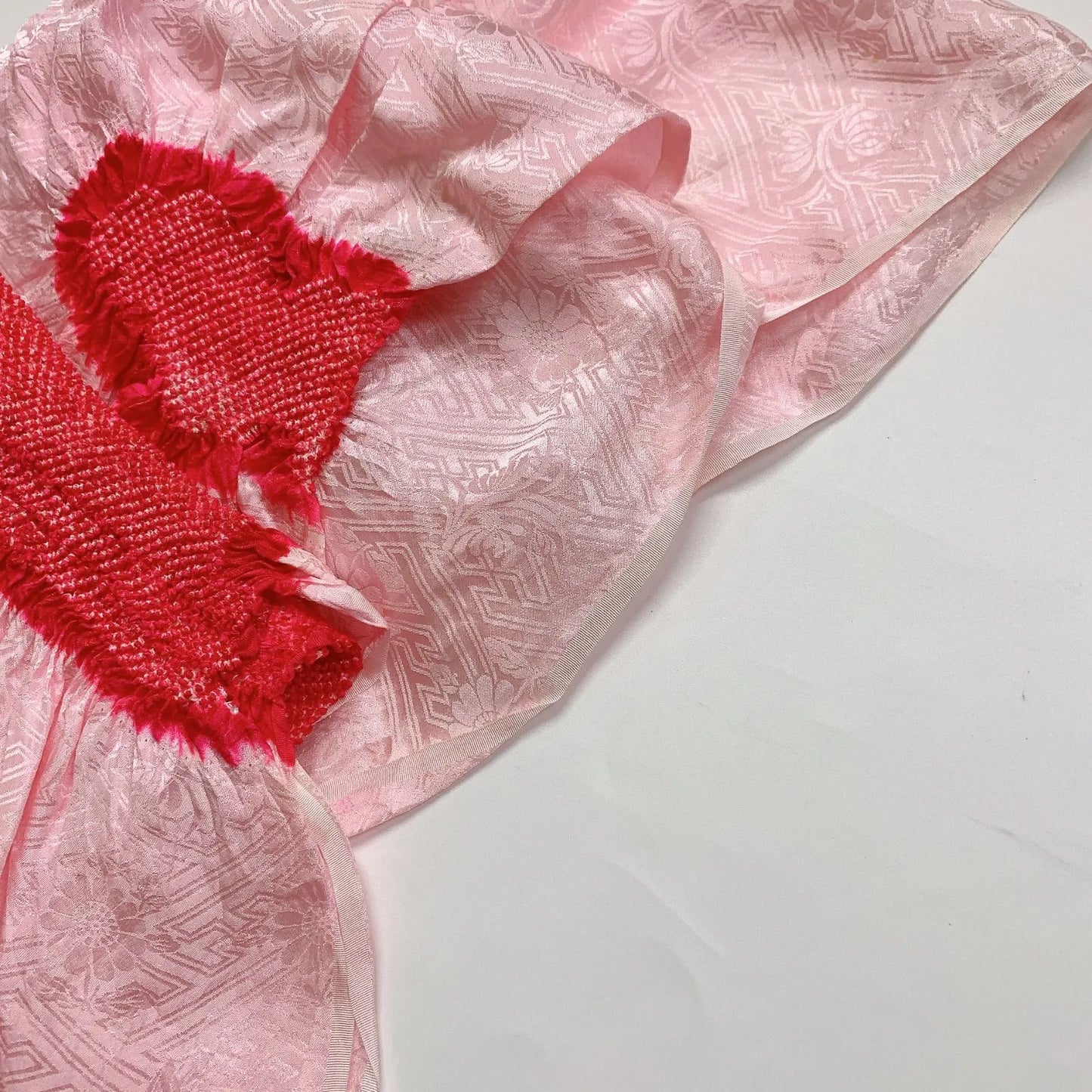 6396# Japanese Kimono Accessory Obiage and Obijime 2-piece Set Silk Shibori