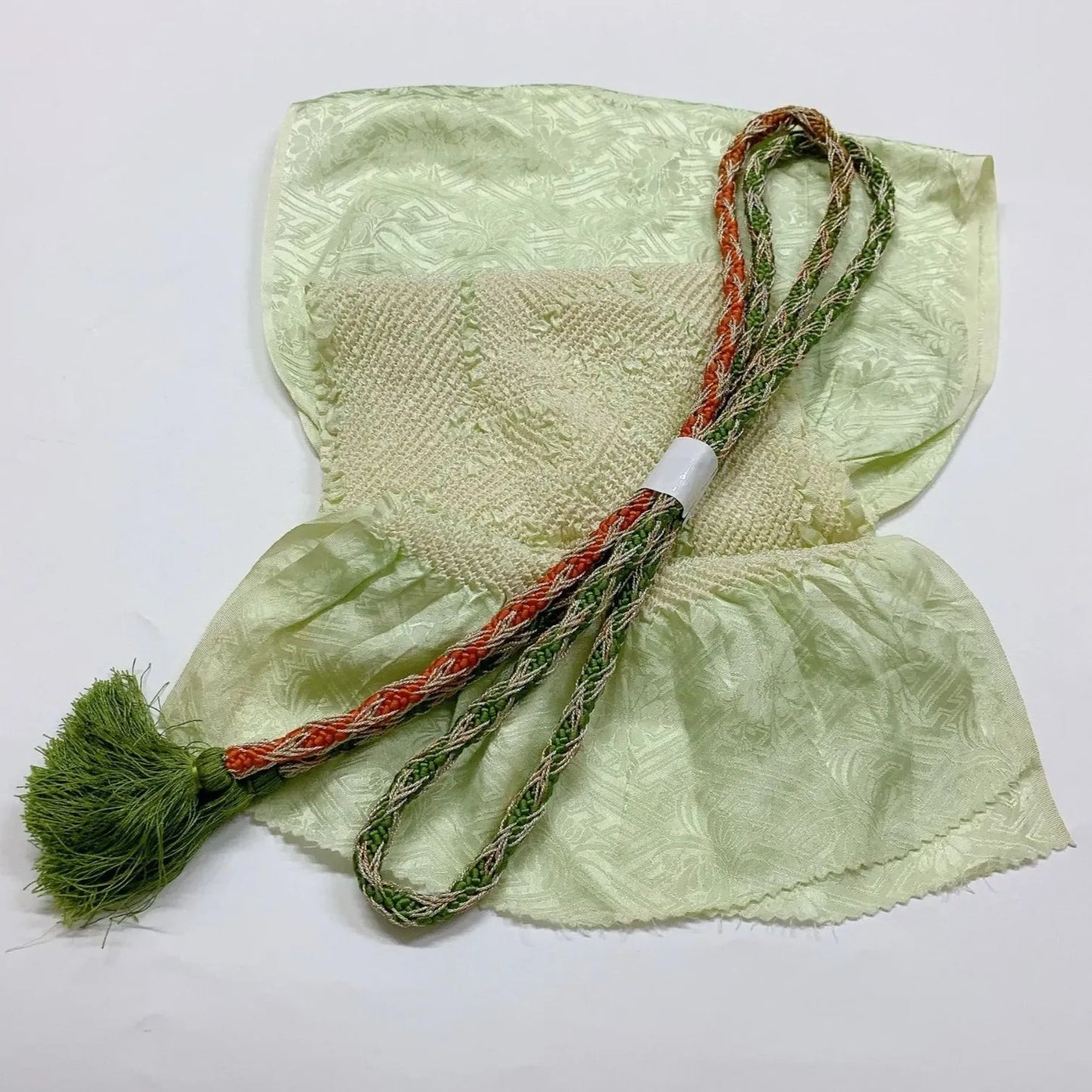 6380# Japanese Kimono Accessory Obiage and Obijime 2-piece Set Silk Shibori