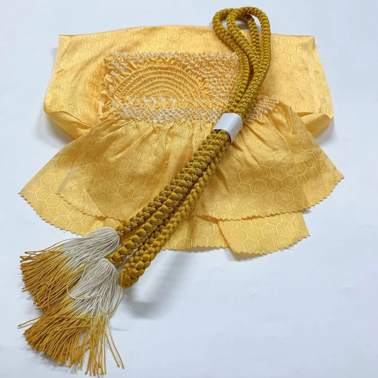 6383# Japanese Kimono Accessory Obiage and Obijime 2-piece Set Silk Shibori