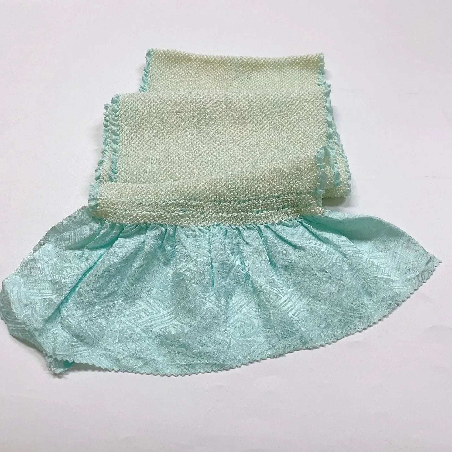 6385# Japanese Kimono Accessory Obiage and Obijime 2-piece Set Silk Shibori