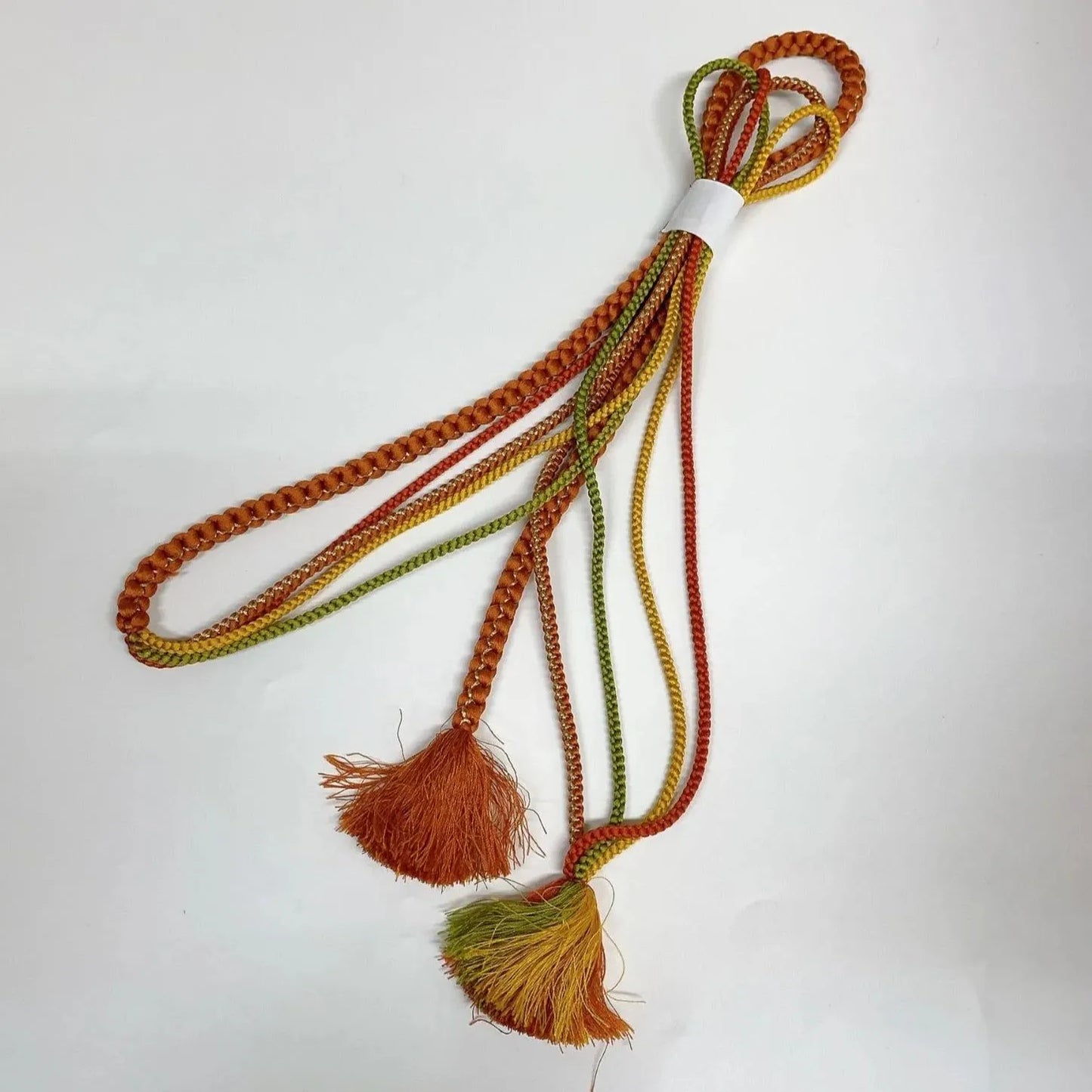 6386# Japanese Kimono Accessory Obiage and Obijime 2-piece Set Silk Shibori