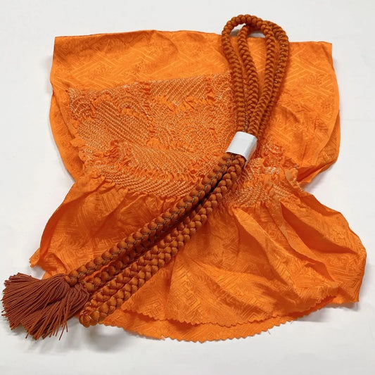 6389# Japanese Kimono Accessory Obiage and Obijime 2-piece Set Silk Shibori