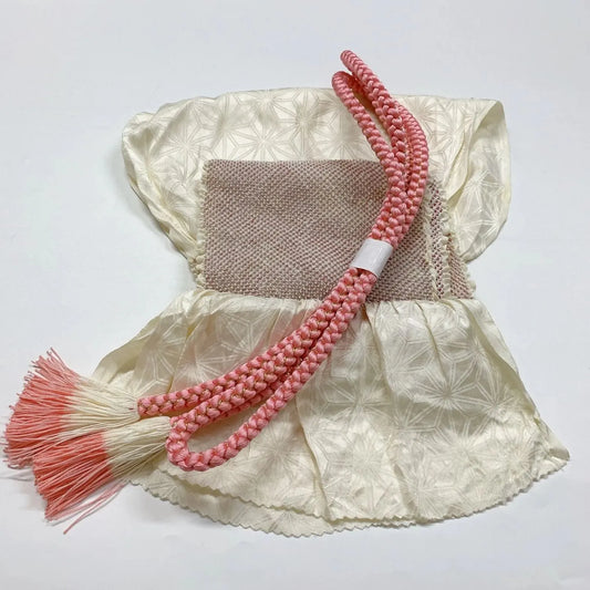6390# Japanese Kimono Accessory Obiage and Obijime 2-piece Set Silk Shibori
