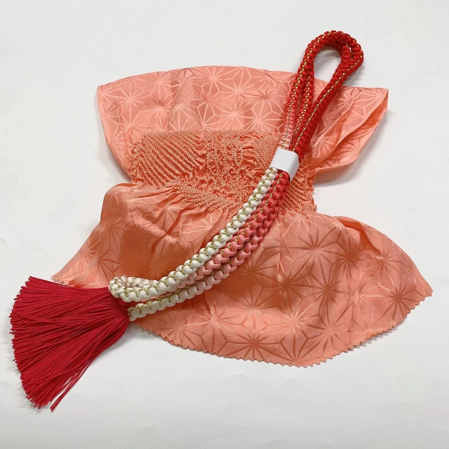 6391# Japanese Kimono Accessory Obiage and Obijime 2-piece Set Silk Shibori