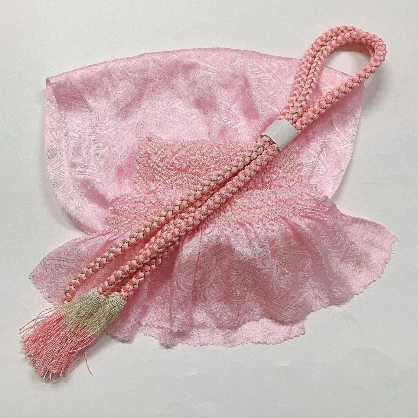 6393# Japanese Kimono Accessory Obiage and Obijime 2-piece Set Silk Shibori