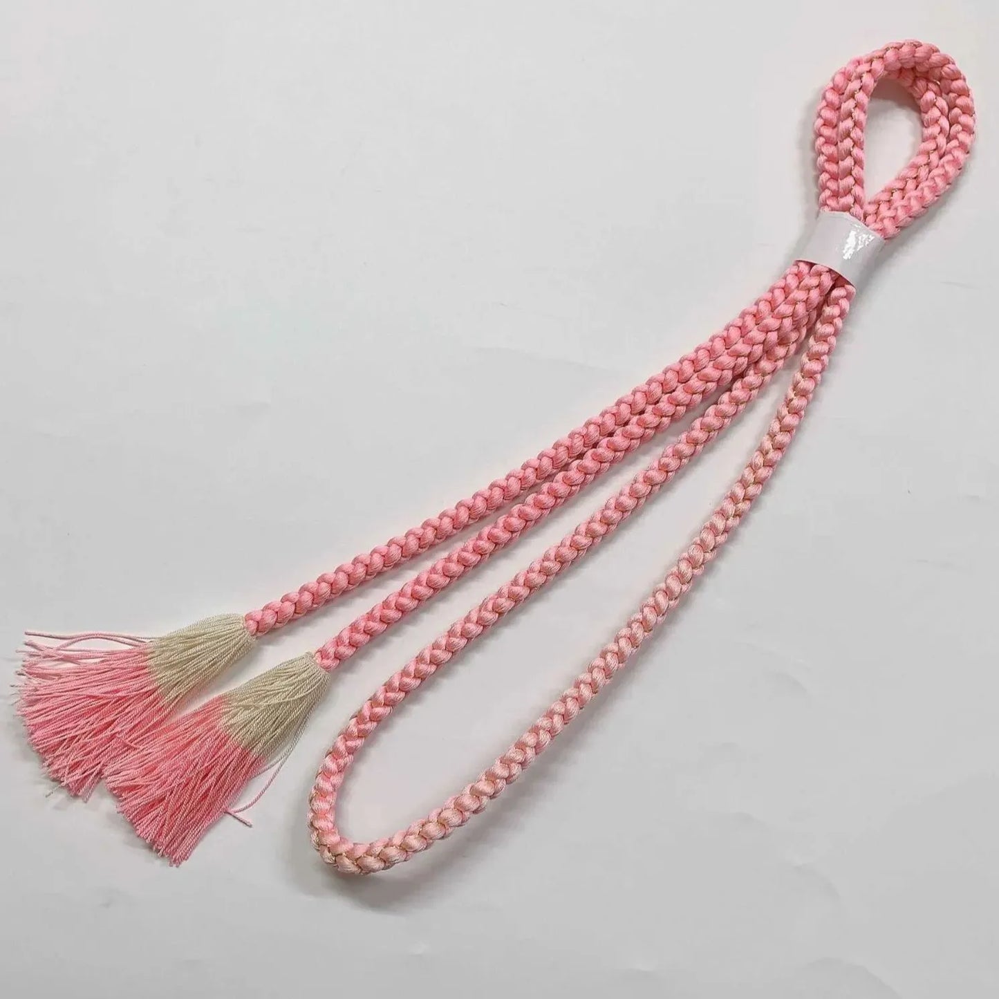 6393# Japanese Kimono Accessory Obiage and Obijime 2-piece Set Silk Shibori