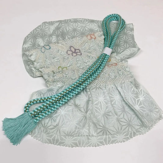 6395# Japanese Kimono Accessory Obiage and Obijime 2-piece Set Silk Shibori