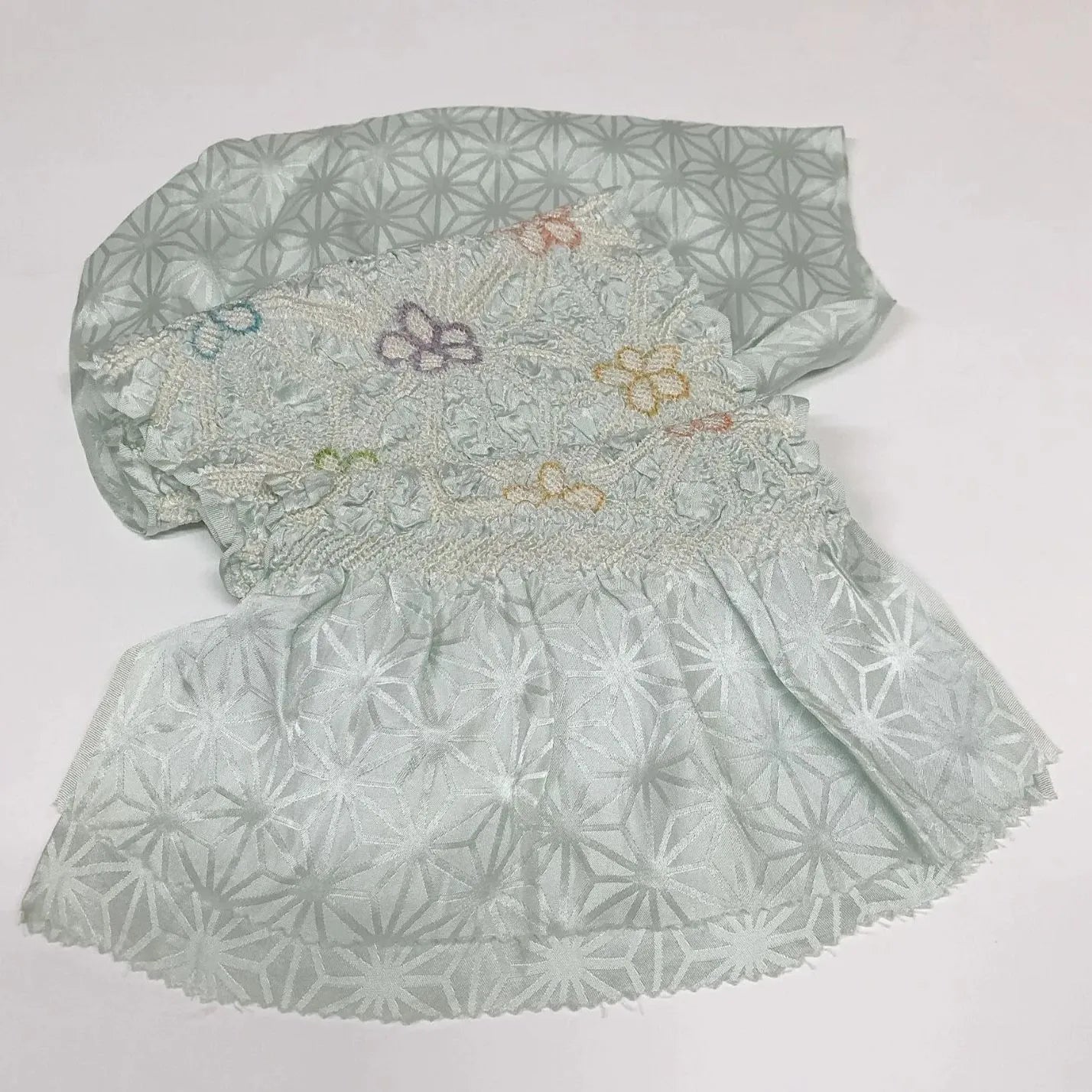 6395# Japanese Kimono Accessory Obiage and Obijime 2-piece Set Silk Shibori