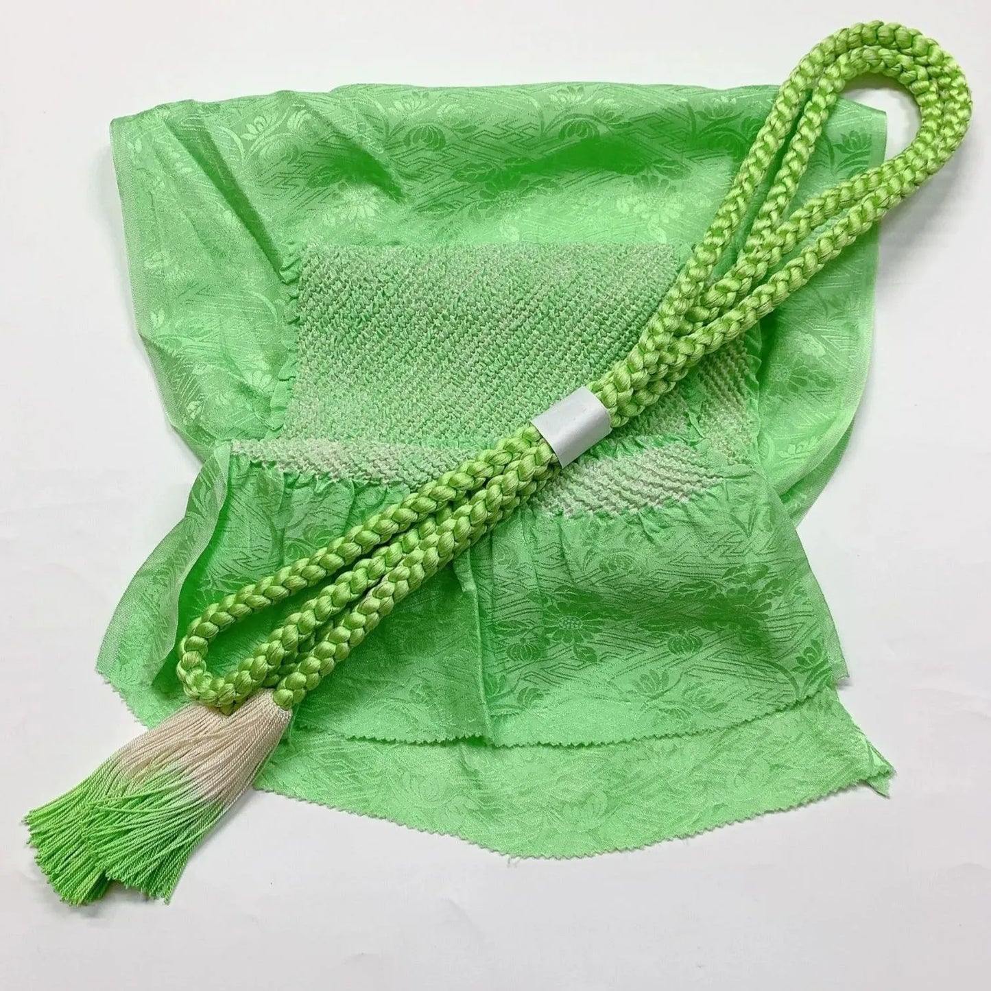 6397# Japanese Kimono Accessory Obiage and Obijime 2-piece Set Silk Shibori