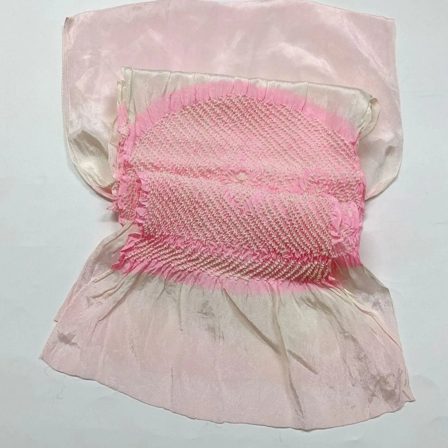 6398# Japanese Kimono Accessory Obiage and Obijime 2-piece Set Silk Shibori