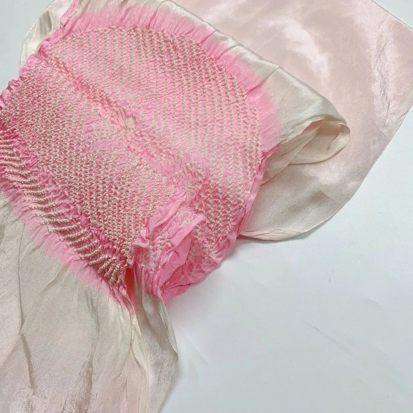 6398# Japanese Kimono Accessory Obiage and Obijime 2-piece Set Silk Shibori