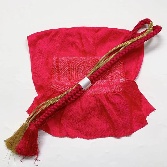 6399# Japanese Kimono Accessory Obiage and Obijime 2-piece Set Silk Shibori