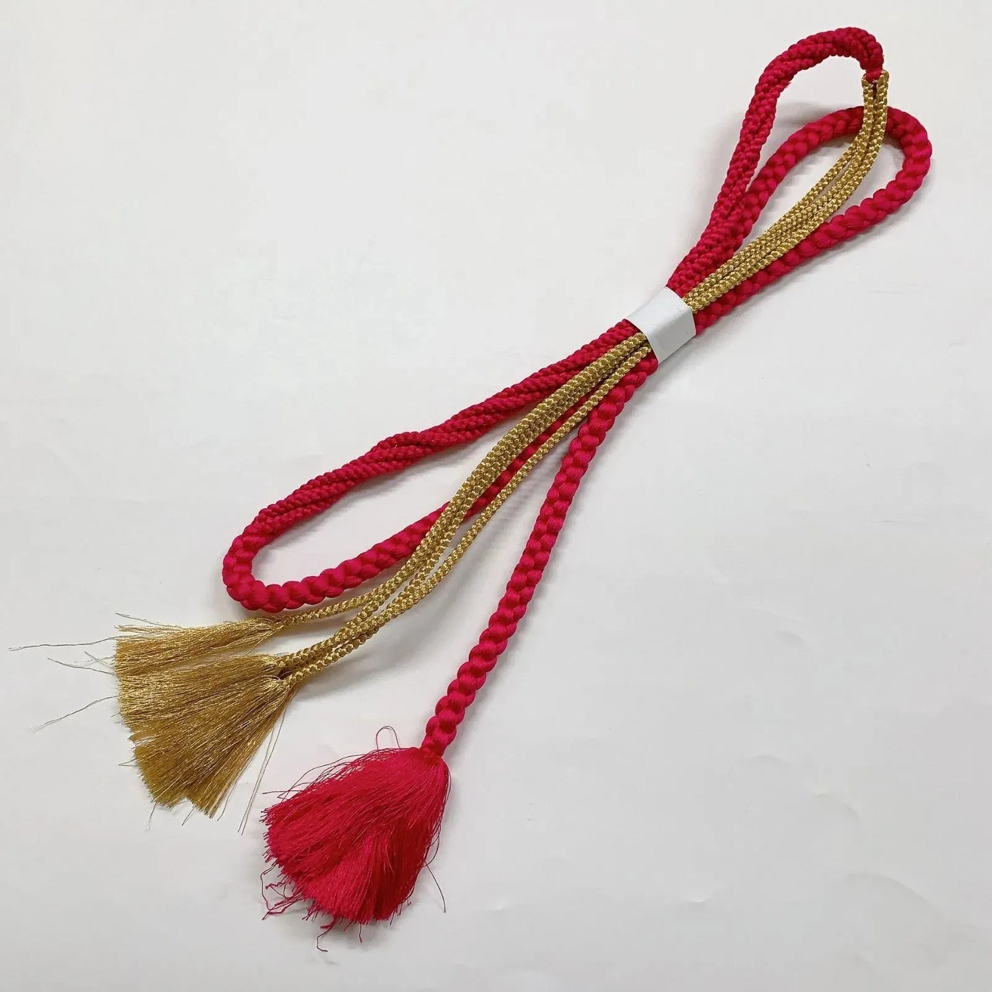 6399# Japanese Kimono Accessory Obiage and Obijime 2-piece Set Silk Shibori