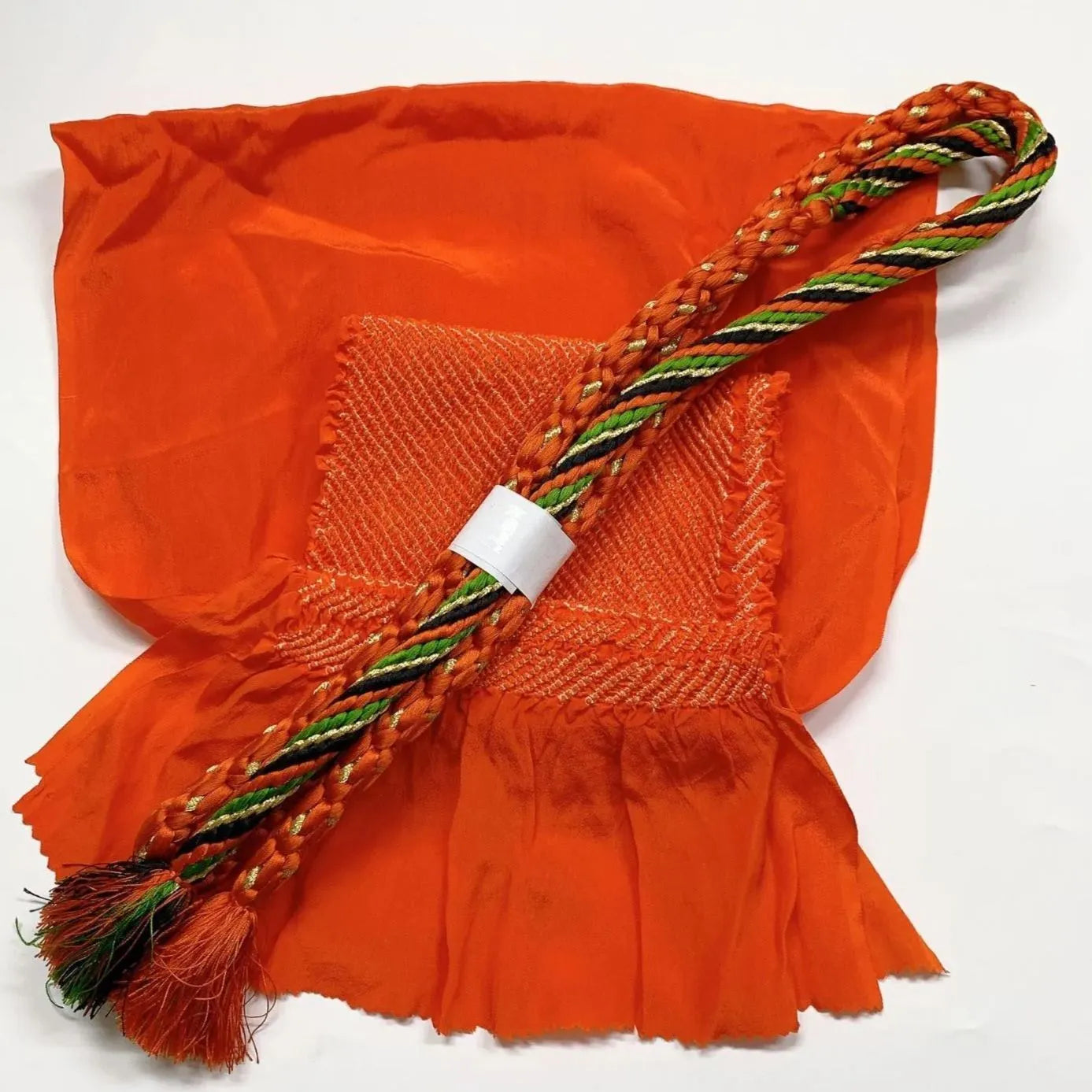 6400# Japanese Kimono Accessory Obiage and Obijime 2-piece Set Silk Shibori