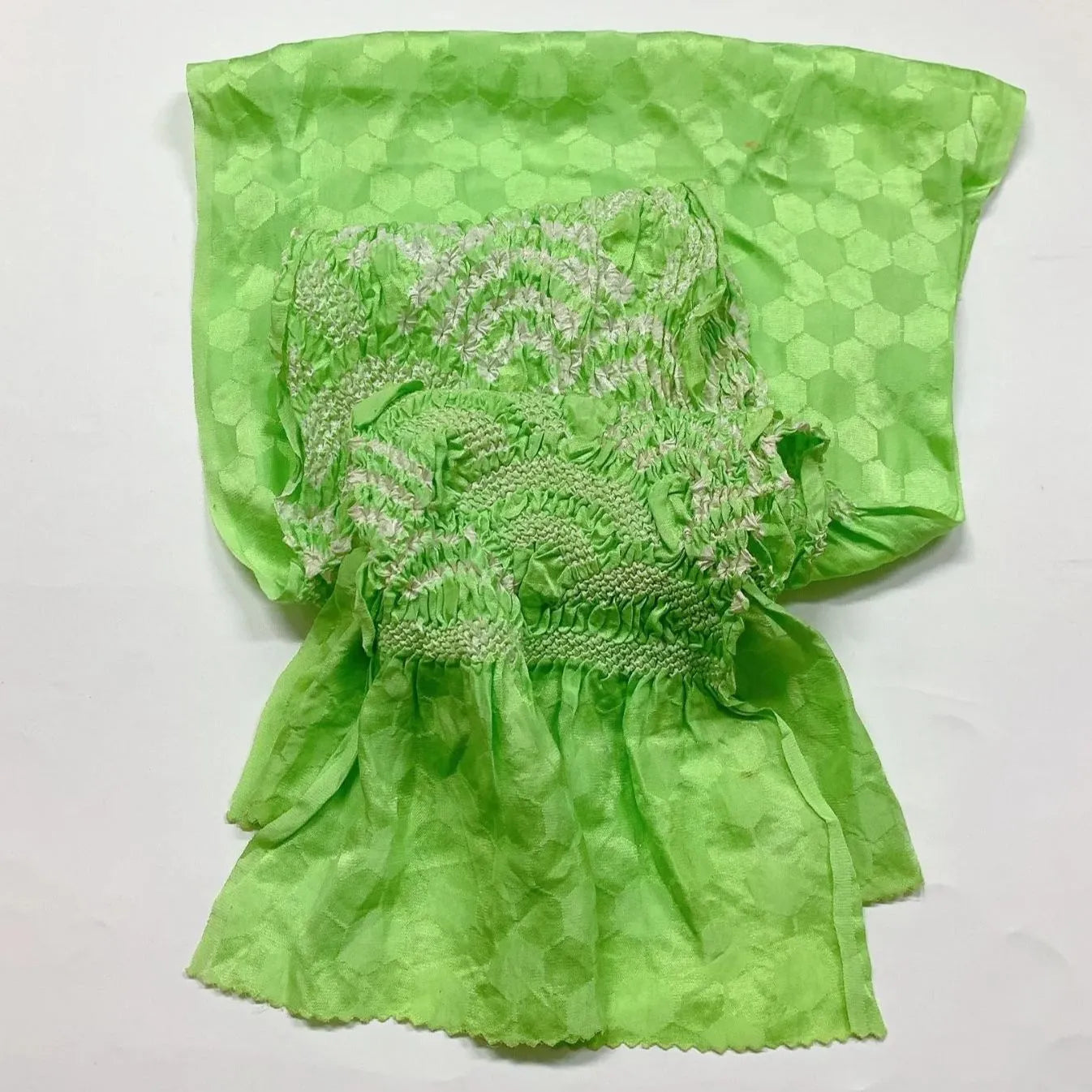 6402# Japanese Kimono Accessory Obiage and Obijime 2-piece Set Silk Shibori