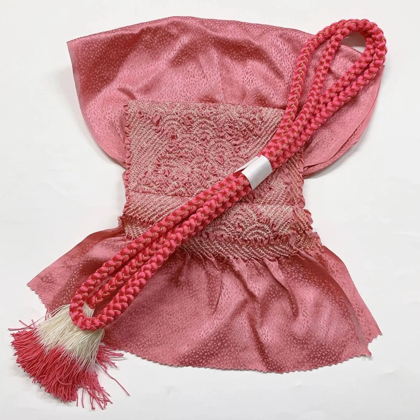 6404# Japanese Kimono Accessory Obiage and Obijime 2-piece Set Silk Shibori