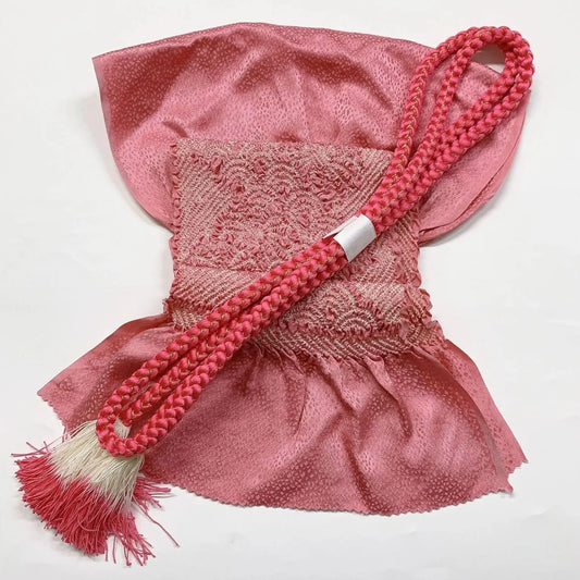 6404# Japanese Kimono Accessory Obiage and Obijime 2-piece Set Silk Shibori