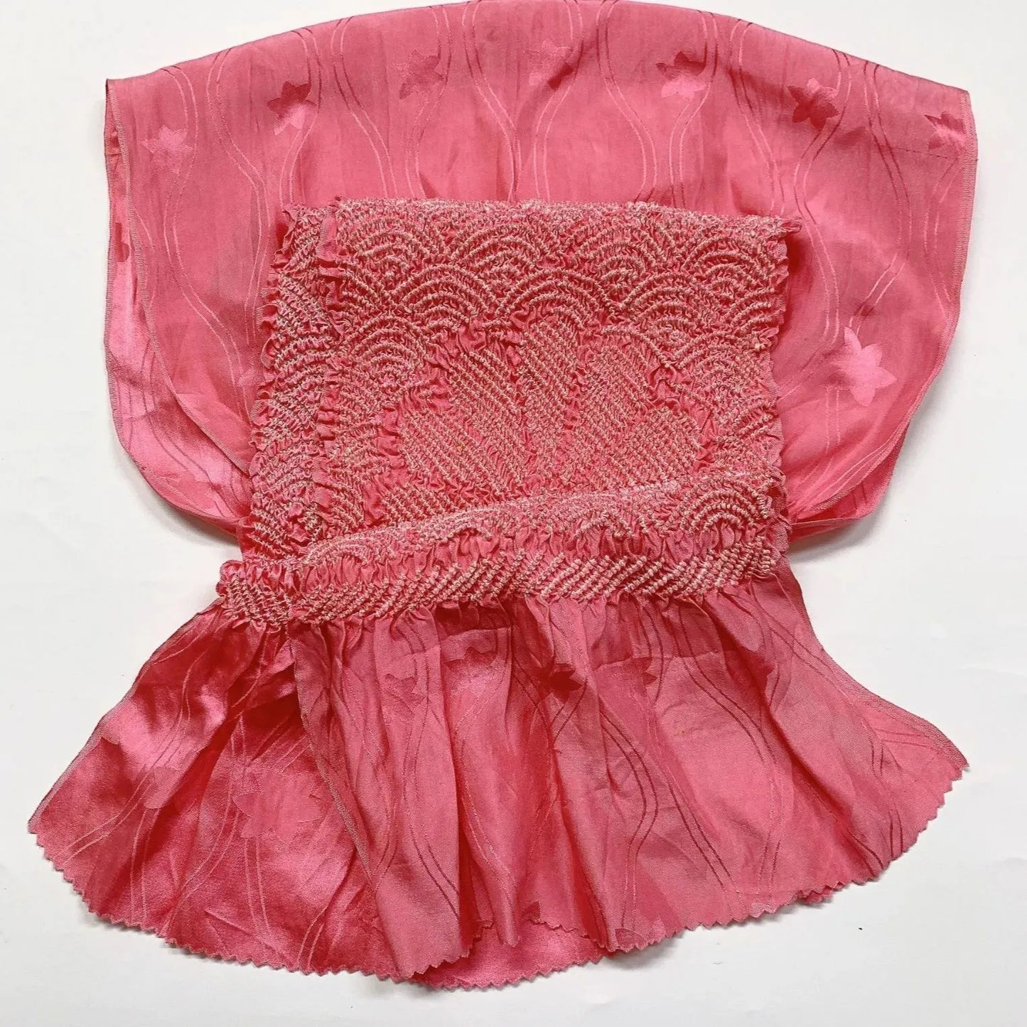 6406# Japanese Kimono Accessory Obiage and Obijime 2-piece Set Silk Shibori