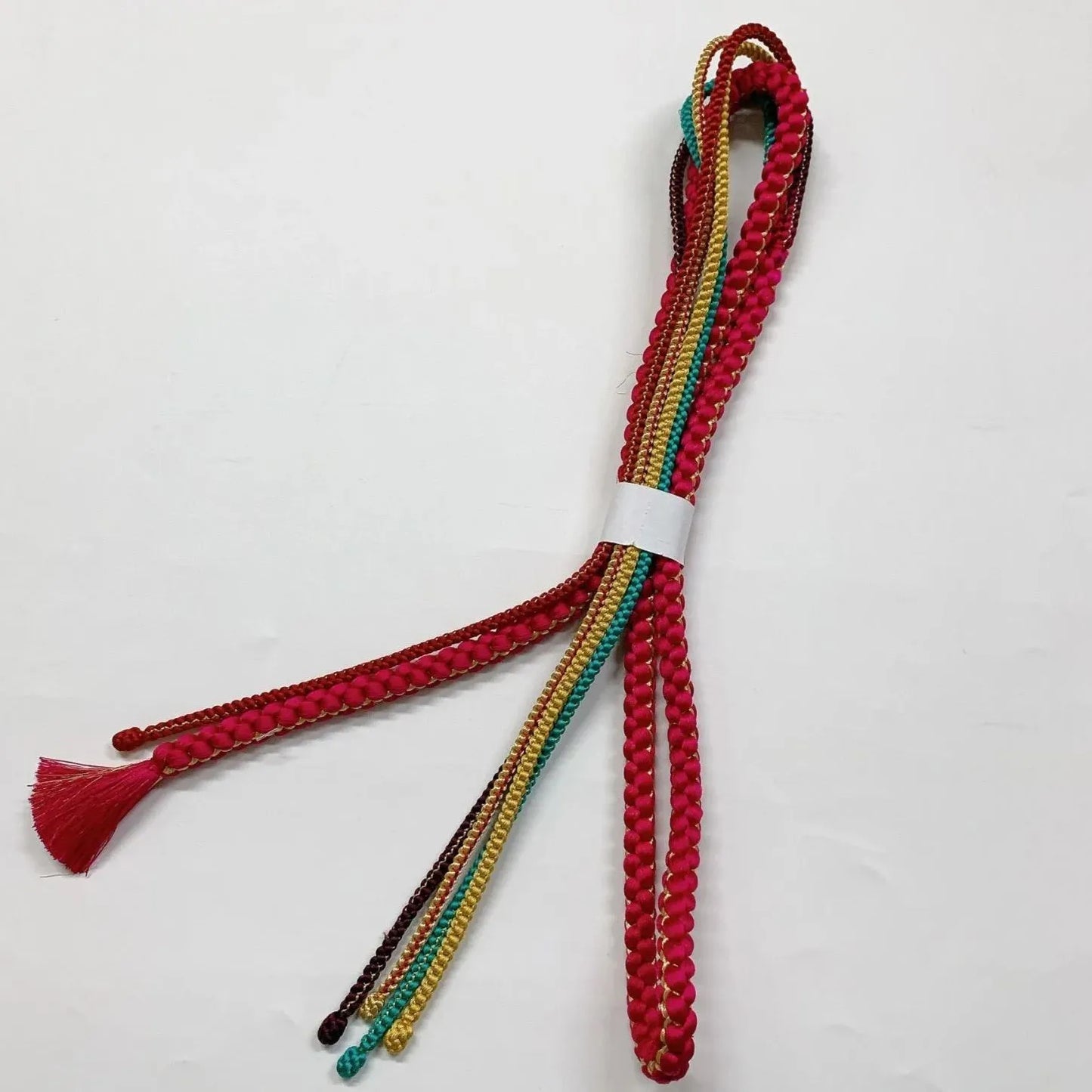 6406# Japanese Kimono Accessory Obiage and Obijime 2-piece Set Silk Shibori