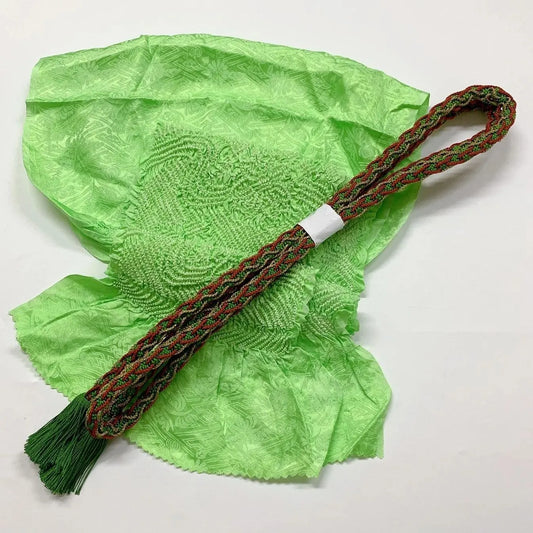 6410# Japanese Kimono Accessory Obiage and Obijime 2-piece Set Silk Shibori