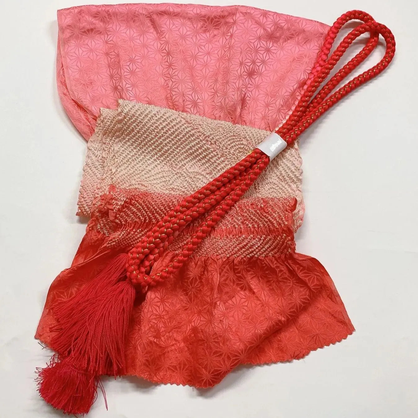 6411# Japanese Kimono Accessory Obiage and Obijime 2-piece Set Silk Shibori