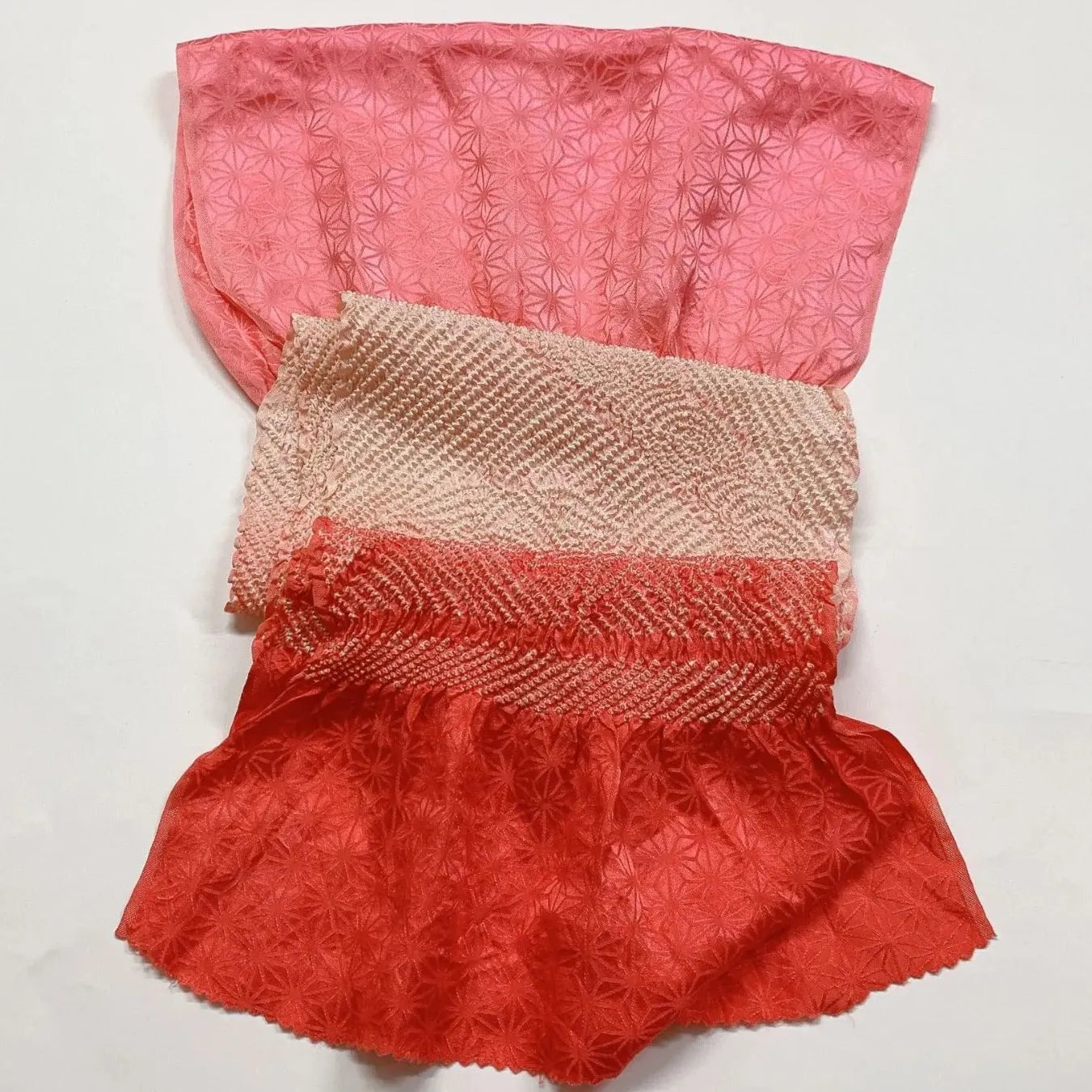 6411# Japanese Kimono Accessory Obiage and Obijime 2-piece Set Silk Shibori