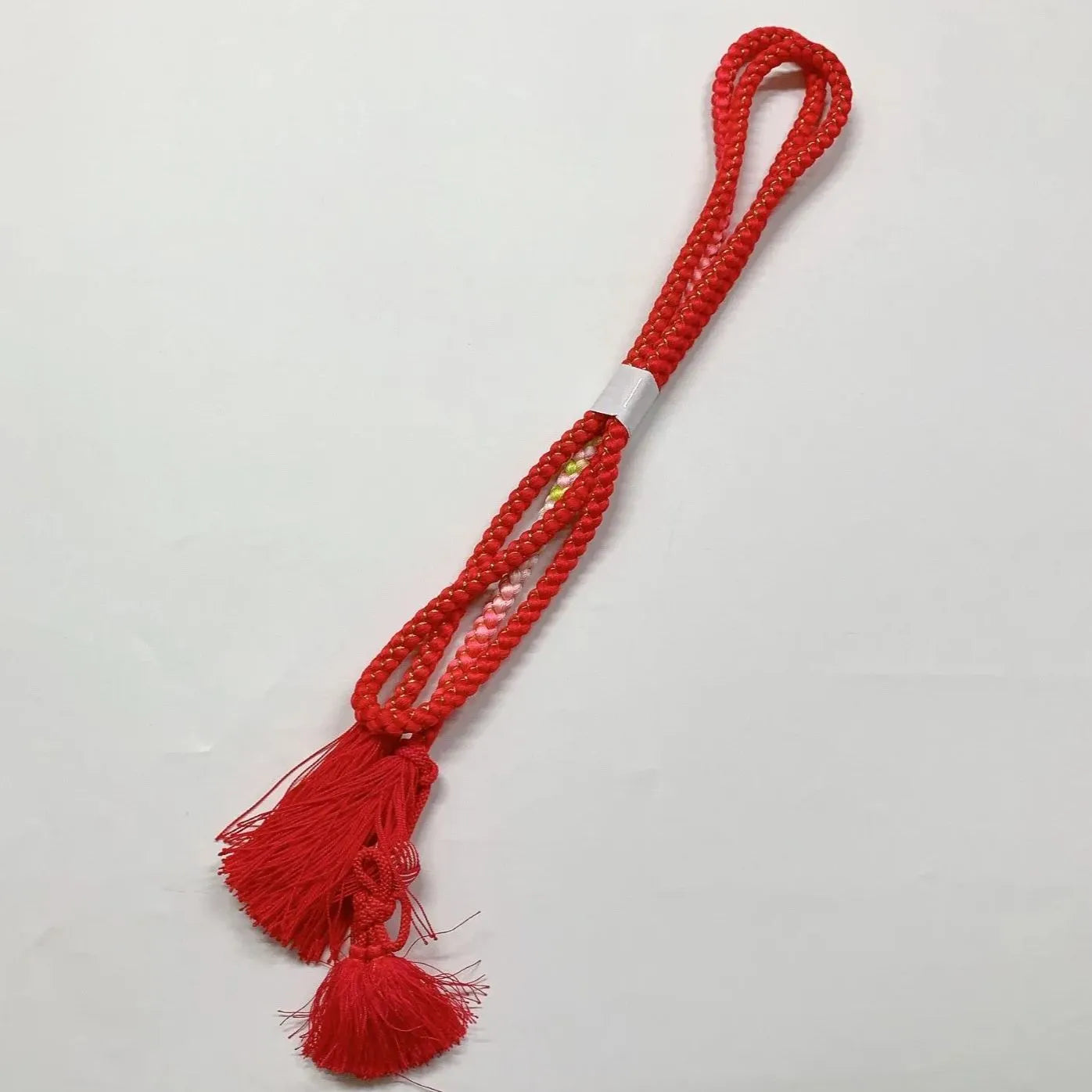 6411# Japanese Kimono Accessory Obiage and Obijime 2-piece Set Silk Shibori