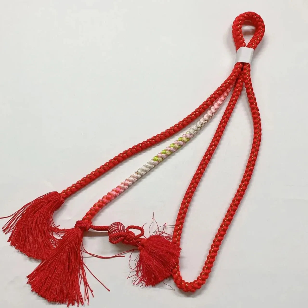 6411# Japanese Kimono Accessory Obiage and Obijime 2-piece Set Silk Shibori