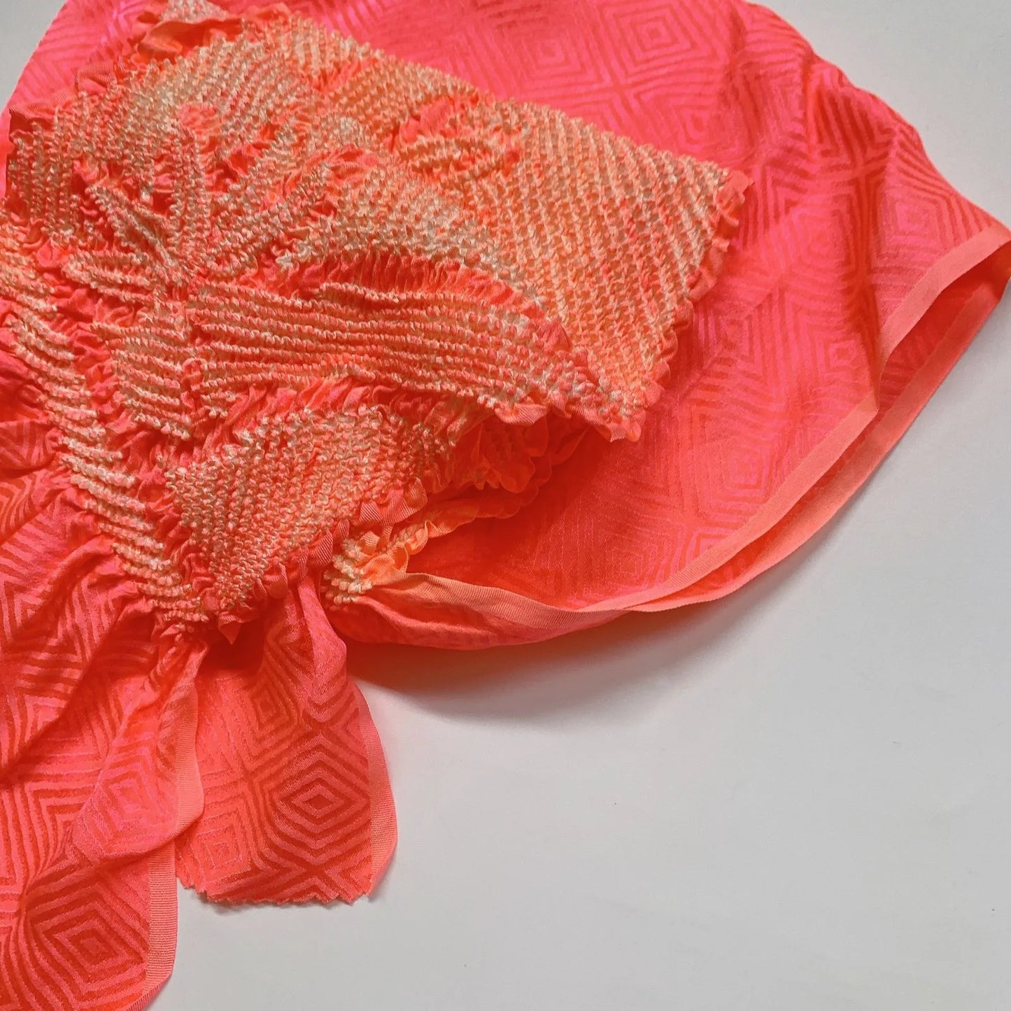 6414# Japanese Kimono Accessory Obiage and Obijime 2-piece Set Silk Shibori