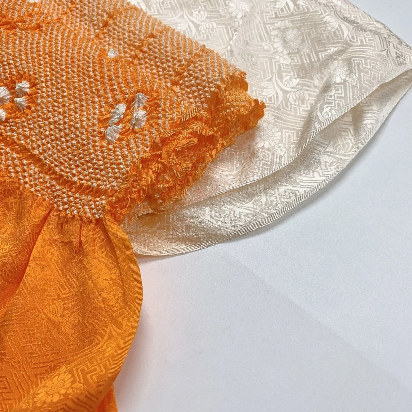 6417# Japanese Kimono Accessory Obiage and Obijime 2-piece Set Silk Shibori