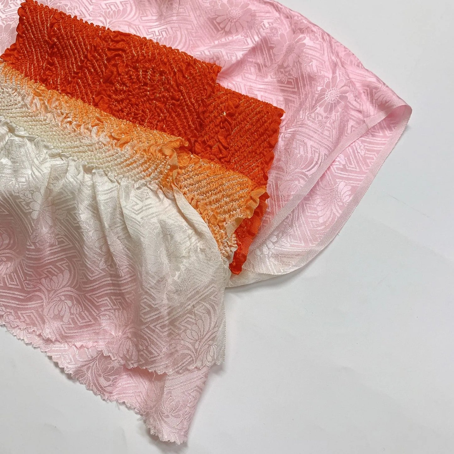 6420# Japanese Kimono Accessory Obiage and Obijime 2-piece Set Silk Shibori