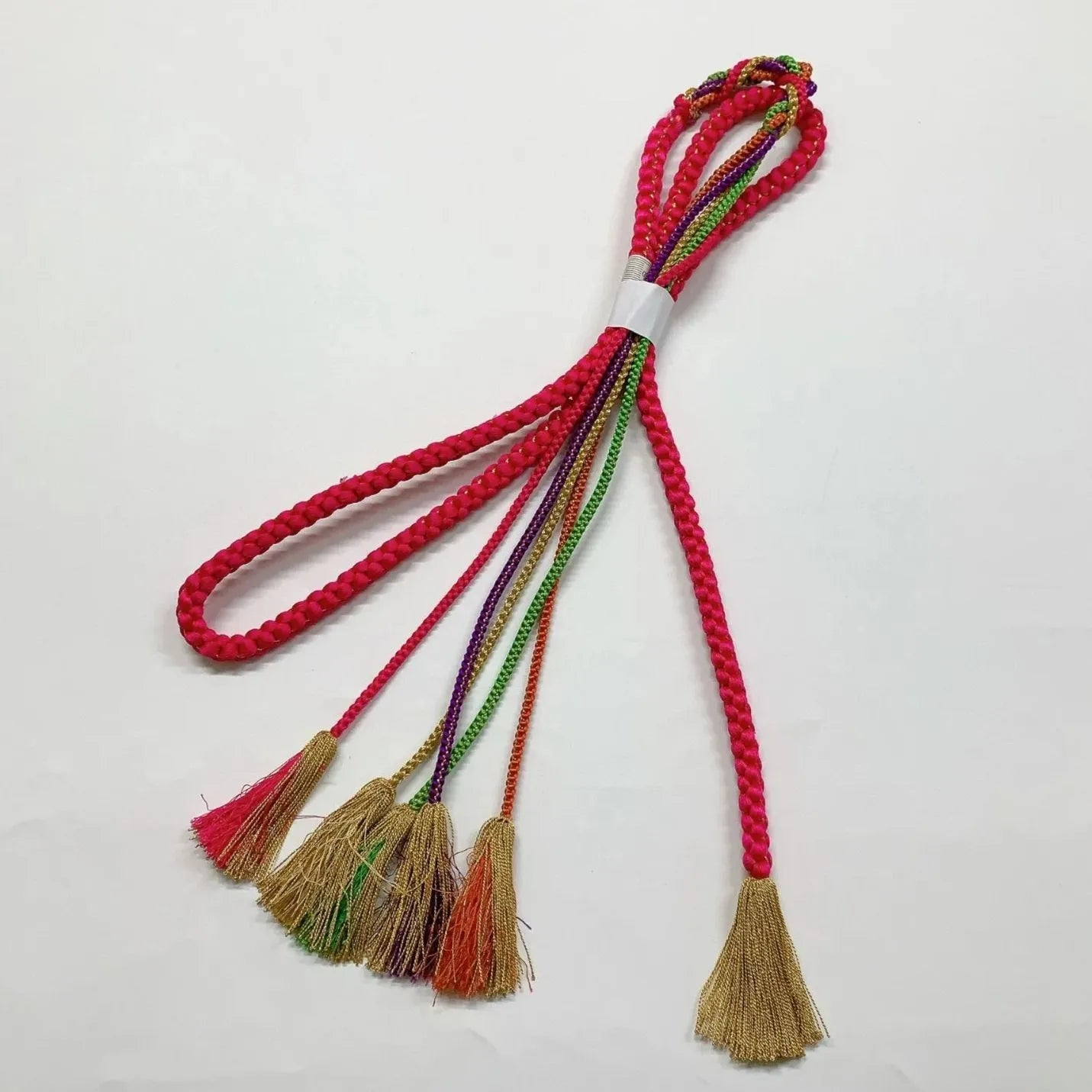 6414# Japanese Kimono Accessory Obiage and Obijime 2-piece Set Silk Shibori