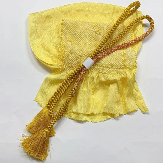 6415# Japanese Kimono Accessory Obiage and Obijime 2-piece Set Silk Shibori