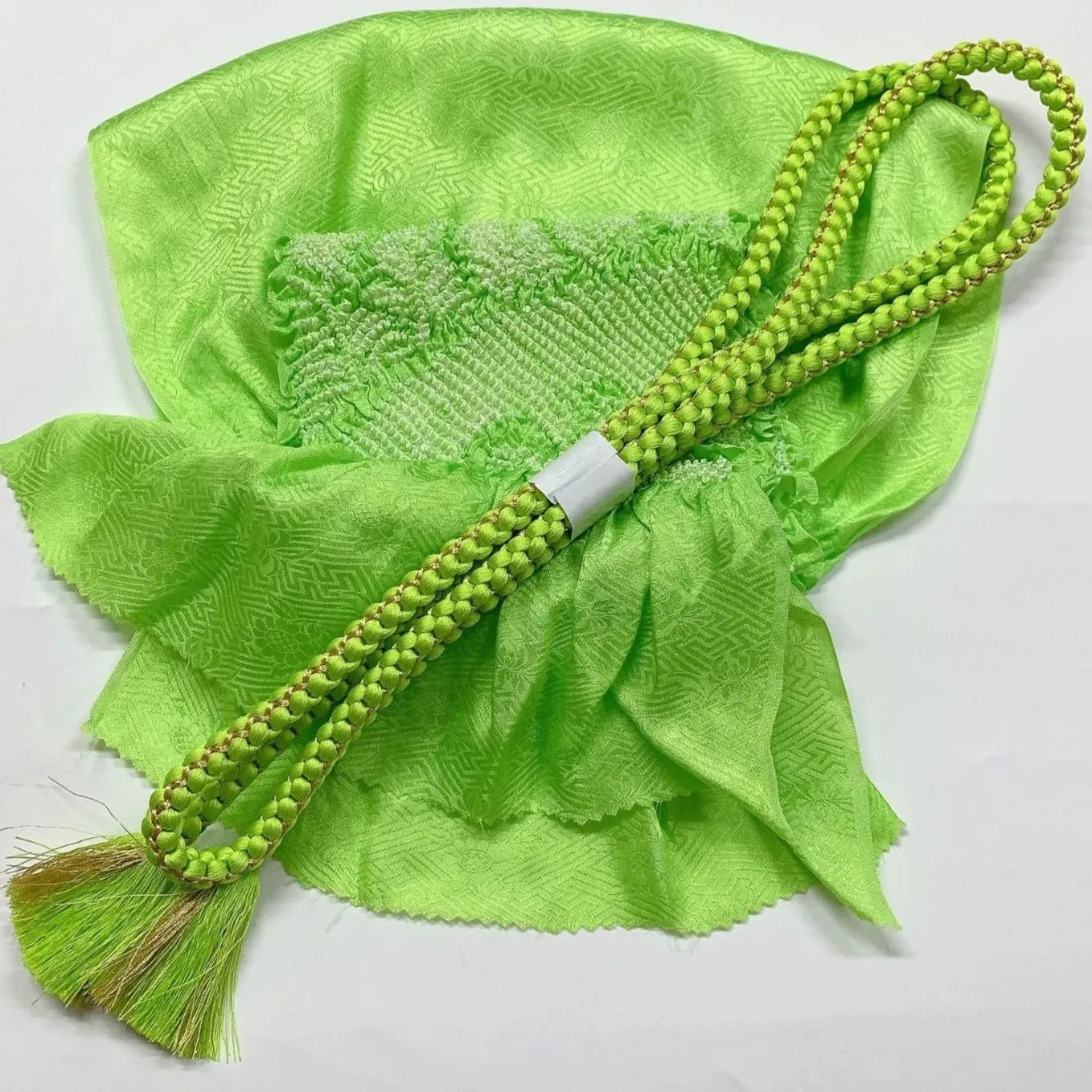 6416# Japanese Kimono Accessory Obiage and Obijime 2-piece Set Silk Shibori