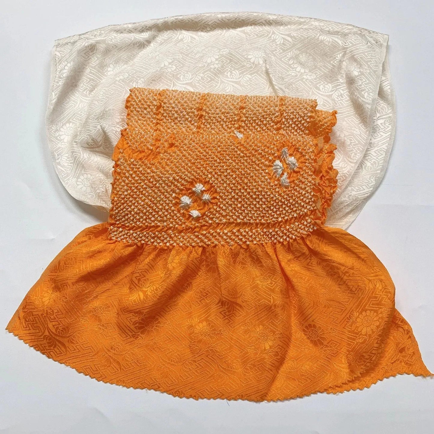 6417# Japanese Kimono Accessory Obiage and Obijime 2-piece Set Silk Shibori