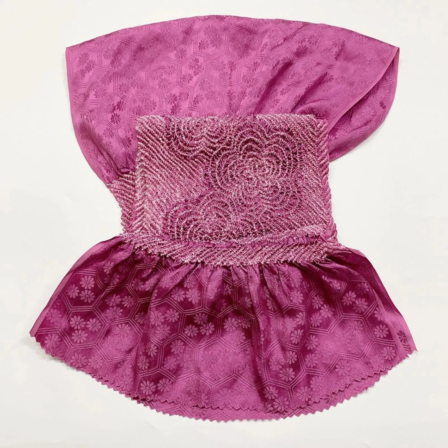 6418# Japanese Kimono Accessory Obiage and Obijime 2-piece Set Silk Shibori