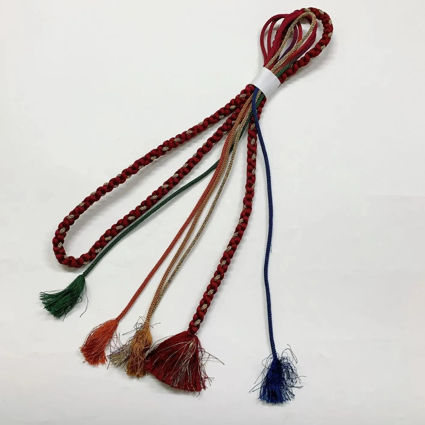 6418# Japanese Kimono Accessory Obiage and Obijime 2-piece Set Silk Shibori