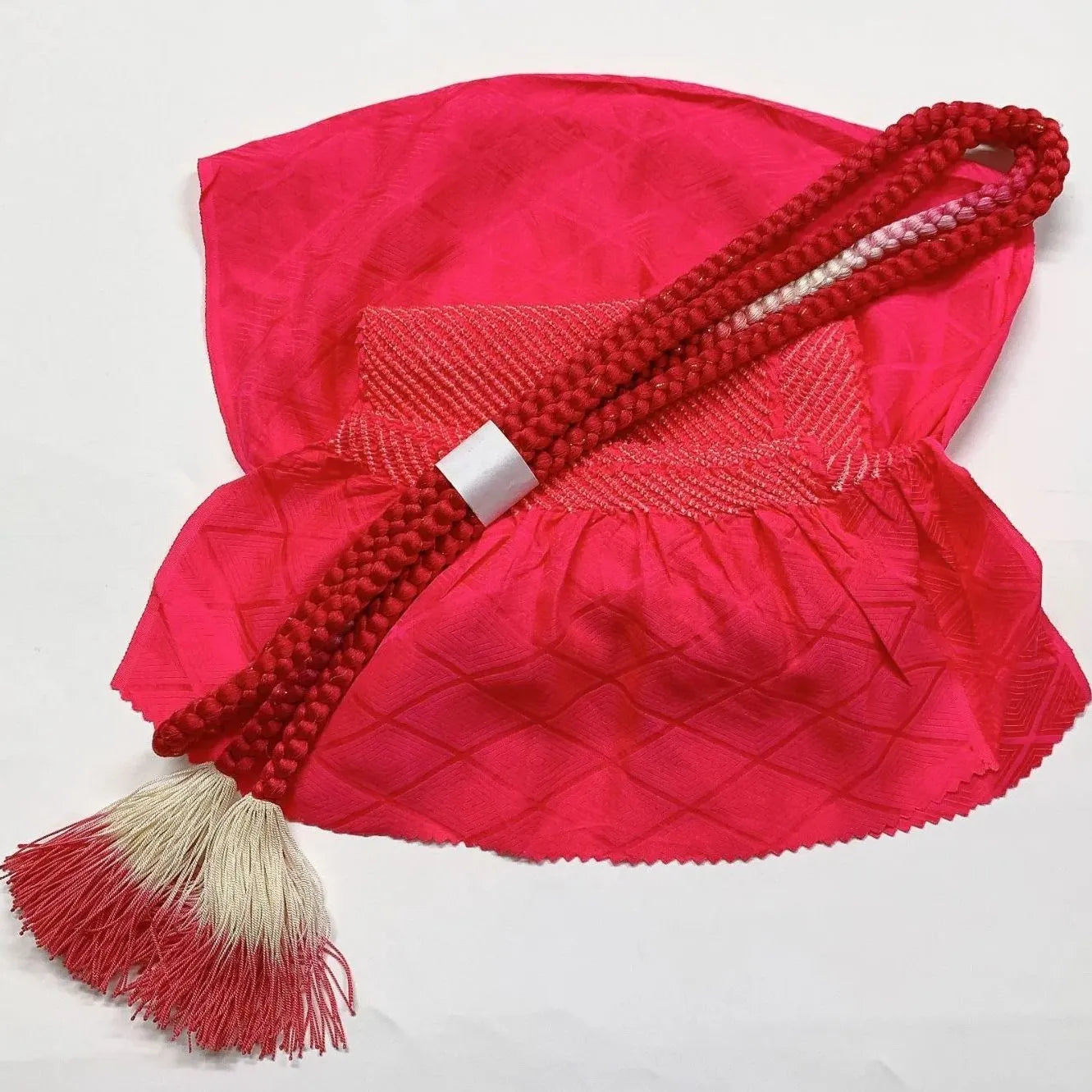 6419# Japanese Kimono Accessory Obiage and Obijime 2-piece Set Silk Shibori