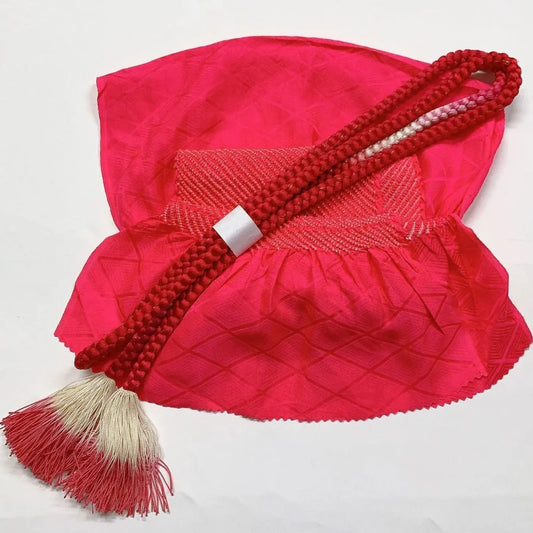 6419# Japanese Kimono Accessory Obiage and Obijime 2-piece Set Silk Shibori
