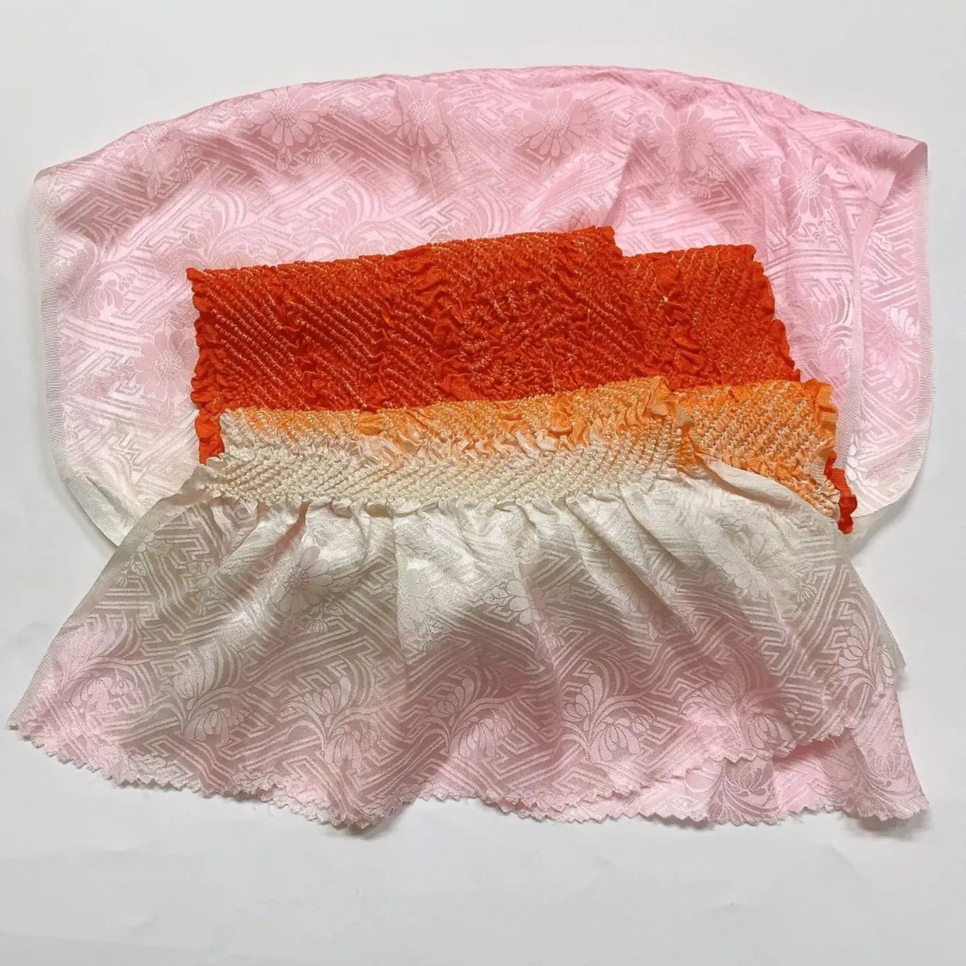 6420# Japanese Kimono Accessory Obiage and Obijime 2-piece Set Silk Shibori