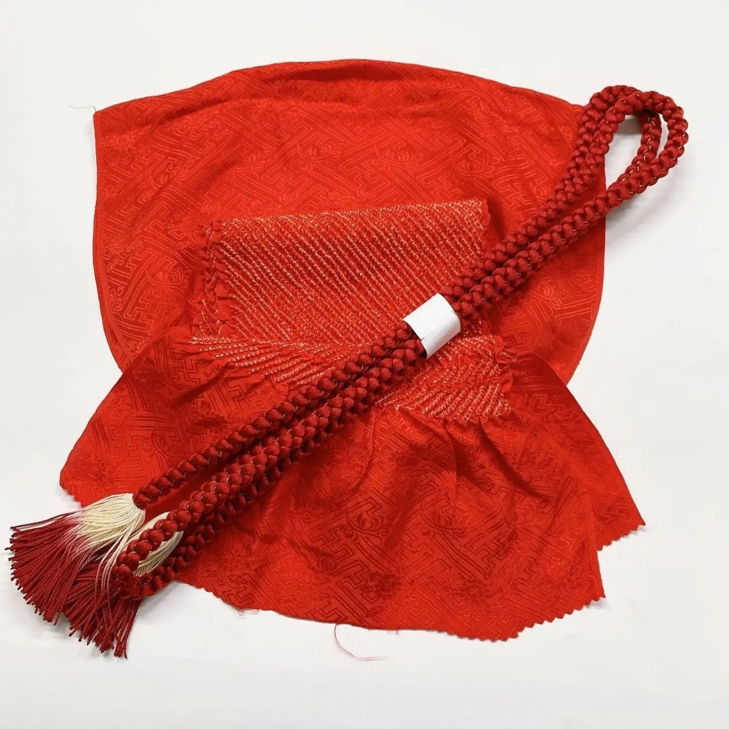 6421# Japanese Kimono Accessory Obiage and Obijime 2-piece Set Silk Shibori