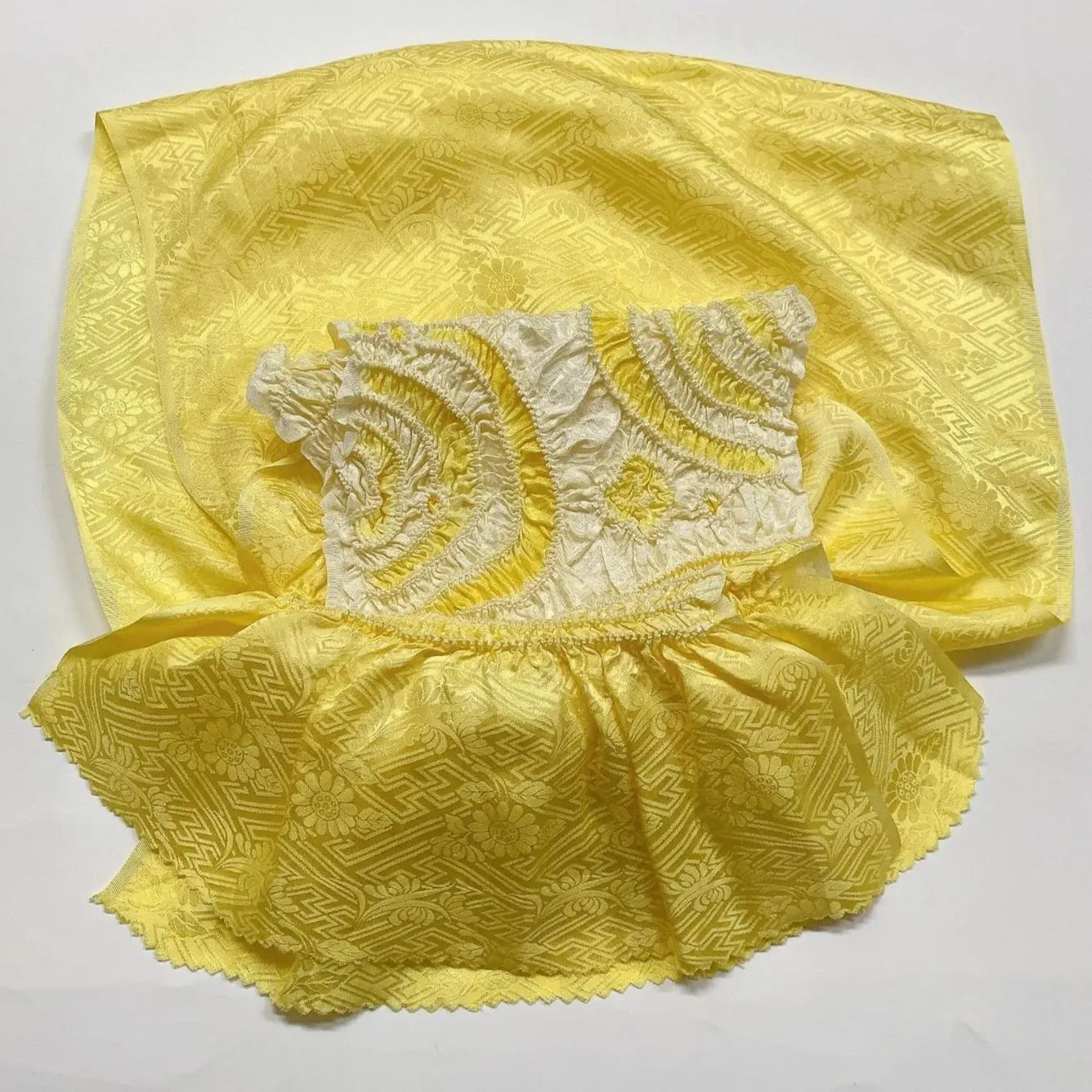 6423# Japanese Kimono Accessory Obiage and Obijime 2-piece Set Silk Shibori